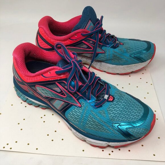Brooks Ravenna Aqua Hot Pink Running Shoe Sneaker - Picture 2 of 8